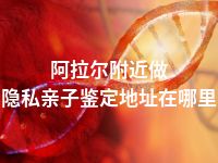 阿拉尔附近做隐私亲子鉴定地址在哪里