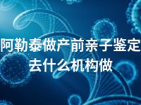 阿勒泰做产前亲子鉴定去什么机构做