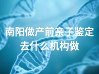 南阳做产前亲子鉴定去什么机构做