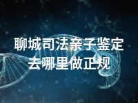 聊城司法亲子鉴定去哪里做正规