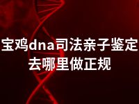 宝鸡dna司法亲子鉴定去哪里做正规
