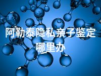 阿勒泰隐私亲子鉴定哪里办