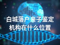 白城落户亲子鉴定机构在什么位置