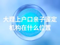 大理上户口亲子鉴定机构在什么位置