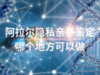 阿拉尔隐私亲子鉴定哪个地方可以做