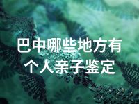 巴中哪些地方有个人亲子鉴定
