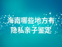 海南哪些地方有隐私亲子鉴定