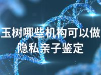 玉树哪些机构可以做隐私亲子鉴定