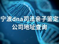 宁波dna司法亲子鉴定公司地址查询