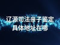 辽源司法亲子鉴定具体地址在哪