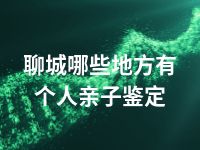 聊城哪些地方有个人亲子鉴定