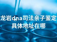 龙岩dna司法亲子鉴定具体地址在哪