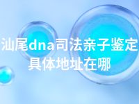 汕尾dna司法亲子鉴定具体地址在哪