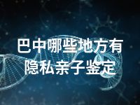 巴中哪些地方有隐私亲子鉴定