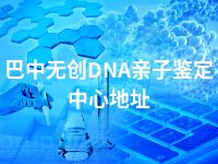 巴中无创DNA亲子鉴定中心地址