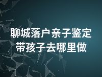 聊城落户亲子鉴定带孩子去哪里做