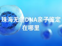 珠海无创DNA亲子鉴定在哪里