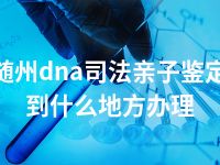 随州dna司法亲子鉴定到什么地方办理