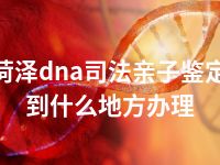 菏泽dna司法亲子鉴定到什么地方办理