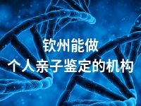 钦州能做个人亲子鉴定的机构