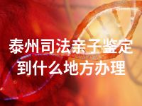 泰州司法亲子鉴定到什么地方办理