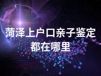 菏泽上户口亲子鉴定都在哪里