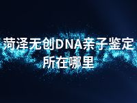 菏泽无创DNA亲子鉴定所在哪里
