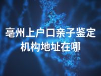 亳州上户口亲子鉴定机构地址在哪