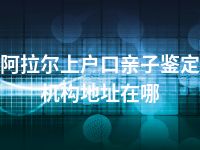阿拉尔上户口亲子鉴定机构地址在哪