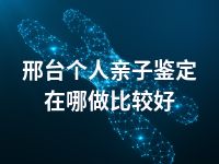 邢台个人亲子鉴定在哪做比较好