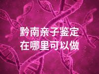 黔南亲子鉴定在哪里可以做