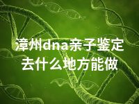 漳州dna亲子鉴定去什么地方能做