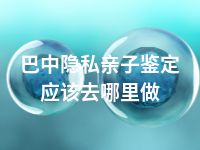 巴中隐私亲子鉴定应该去哪里做