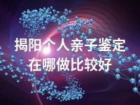 揭阳个人亲子鉴定在哪做比较好