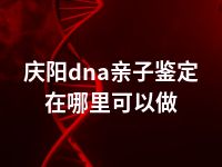 庆阳dna亲子鉴定在哪里可以做