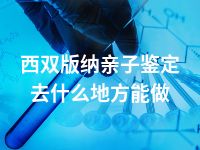 西双版纳亲子鉴定去什么地方能做