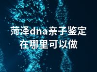 菏泽dna亲子鉴定在哪里可以做