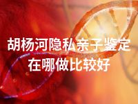 胡杨河隐私亲子鉴定在哪做比较好
