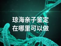琼海亲子鉴定在哪里可以做