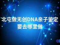 北屯做无创DNA亲子鉴定要去哪里做