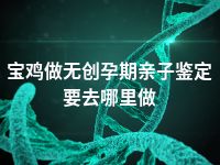宝鸡做无创孕期亲子鉴定要去哪里做