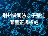 荆州做司法亲子鉴定哪里正规权威