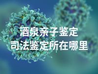 酒泉亲子鉴定司法鉴定所在哪里