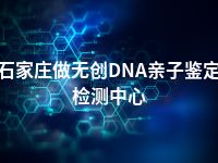 石家庄做无创DNA亲子鉴定检测中心
