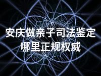 安庆做亲子司法鉴定哪里正规权威