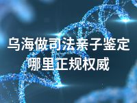 乌海做司法亲子鉴定哪里正规权威