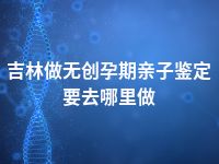 吉林做无创孕期亲子鉴定要去哪里做