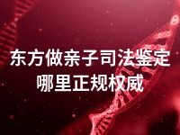 东方做亲子司法鉴定哪里正规权威