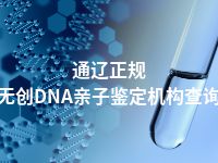 通辽正规无创DNA亲子鉴定机构查询