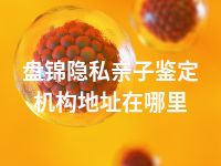 盘锦隐私亲子鉴定机构地址在哪里